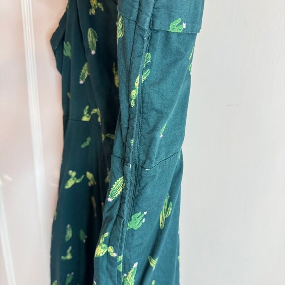 Modcloth Green Cactus Interest Print Strap Cotton Midi Summer Dress sz XL - Picture 4 of 11